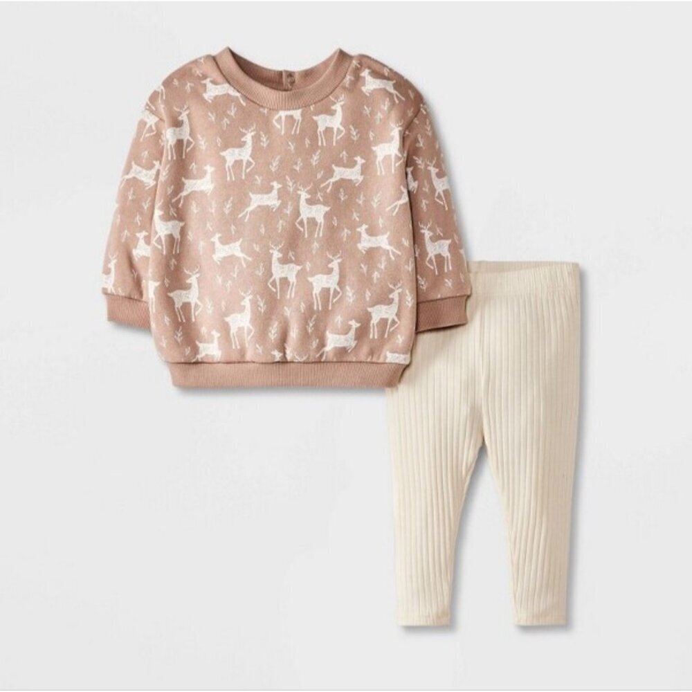 Grayson Mini Baby Girl Long sleeve Pullover Sweatshirt set size 18m NWT